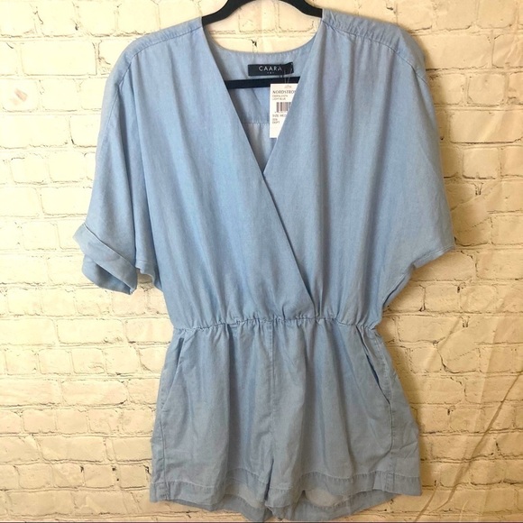Caara chambray surplice romper - Picture 1 of 5